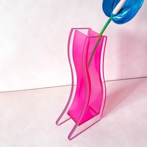 Pink funky glass vintage vase